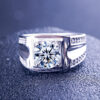 Moissanite Mens Wedding Bands with 925 Sterling Silver