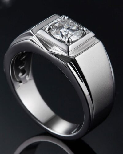 Vista alternativa dell'Moissanite Mens Wedding Rings with 925 Sterling Silver