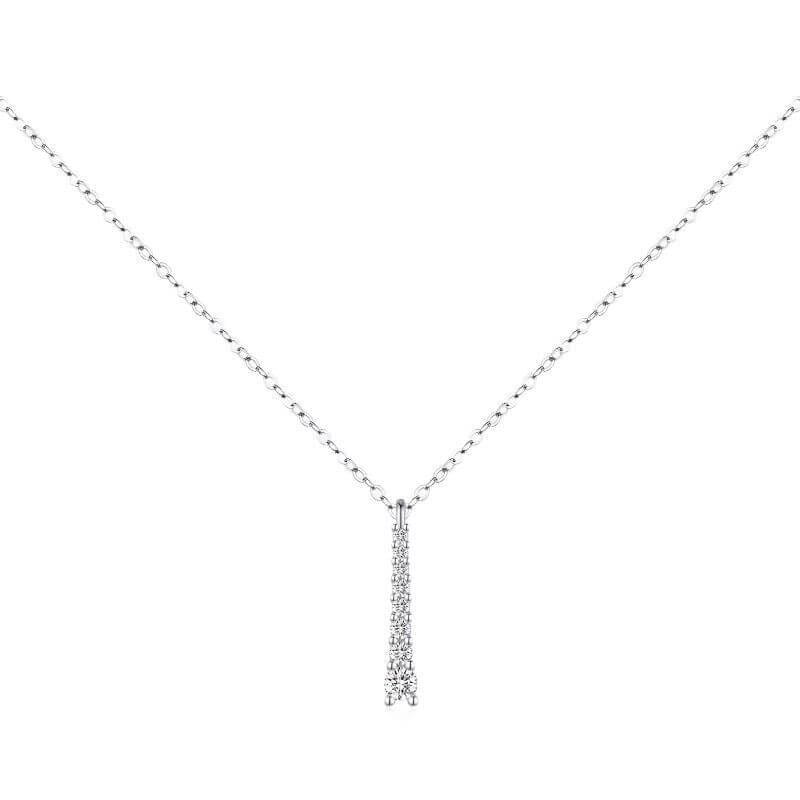 Moissanite Necklace Pendant with 925 Sterling Silver Water Droplets - Image 7