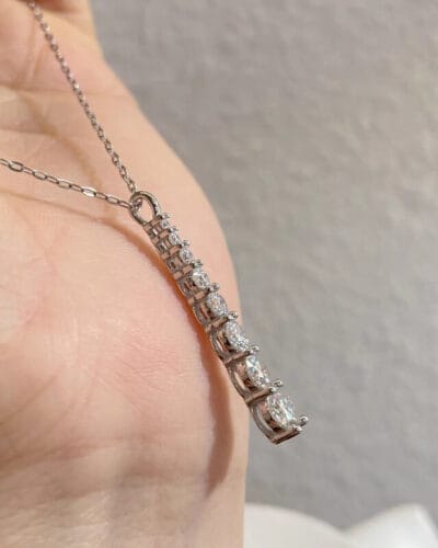 Moissanite Necklace Pendant with 925 Sterling Silver Water Droplets 3