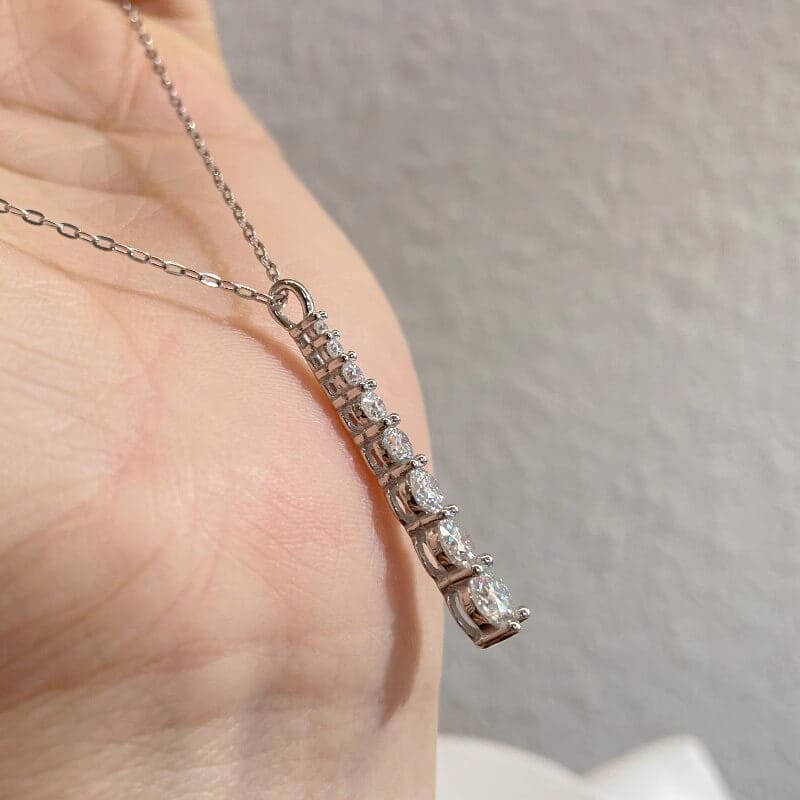 Moissanite Necklace Pendant with 925 Sterling Silver Water Droplets 3