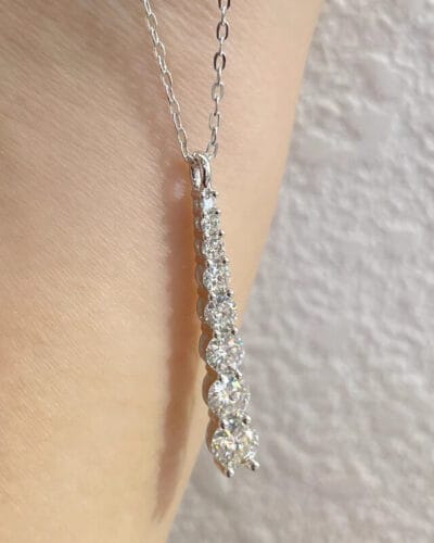 Moissanite Necklace Pendant with 925 Sterling Silver Water Droplets