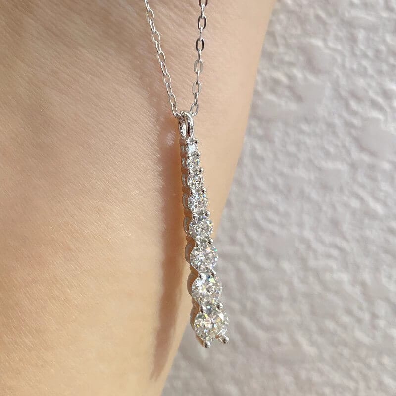 Moissanite Necklace Pendant with 925 Sterling Silver Water Droplets