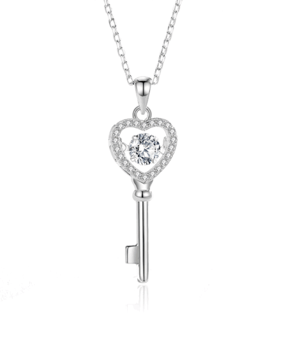 Moissanite Necklaces with 925 Sterling Silver Key Pendant