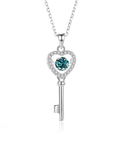 Moissanite Necklaces with 925 Sterling Silver Key Pendant