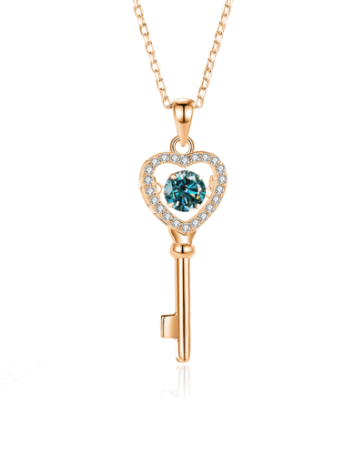 Moissanite Necklaces with 925 Sterling Silver Key Pendant