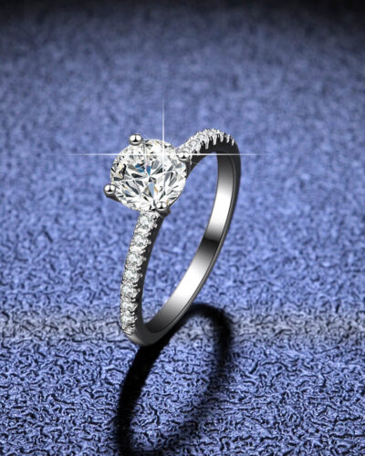 Moissanite Promise Ring with 4 925 Sterling Silver Prong