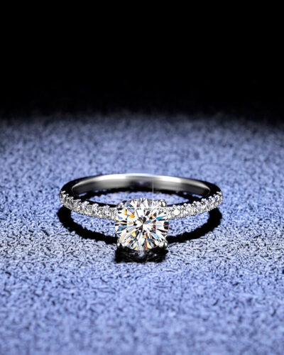 Moissanite Promise Ring with 4 925 Sterling Silver Prong