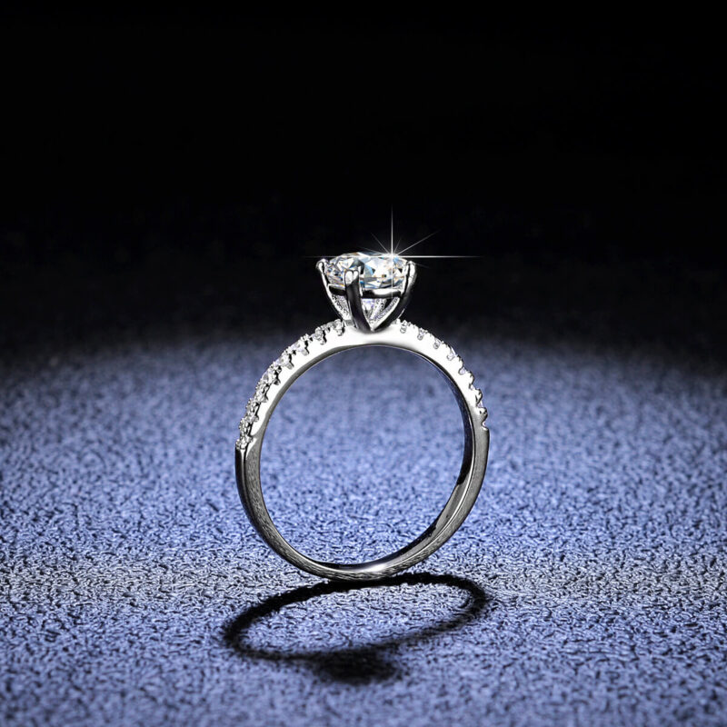 Moissanite Promise Ring with 4 925 Sterling Silver Prong