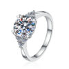 Moissanite Side Stone Engagement Ring with Multiple Color