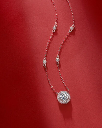 Vaihtoehtoinen näkymä Moissanite Station Necklace with Little Star Pendant:stä