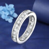 Moissanite Wedding Band Ring with 925 Sterling Silver