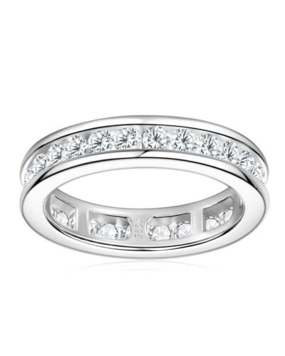 Alternative view of Moissanite Wedding Band Ring with 925 Sterling Silver
