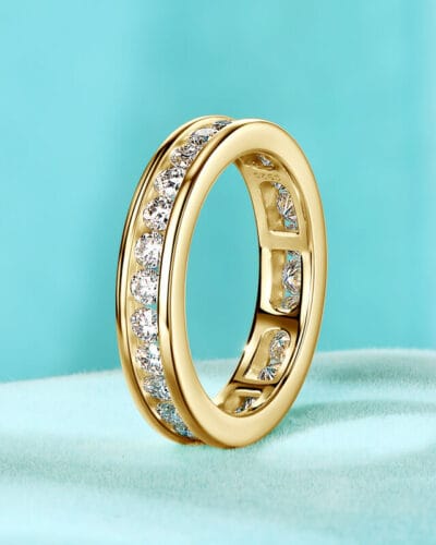 Moissanite Wedding Band Ring with 925 Sterling Silver 7