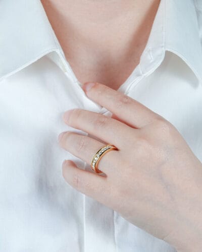 Moissanite Wedding Band Ring with 925 Sterling Silver 8