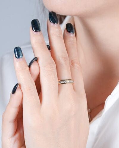 Moissanite Wedding Band Ring with 925 Sterling Silver 9