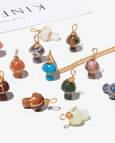 Colorful Minimalist Mushroom Pendant Necklace for Women Wholesale