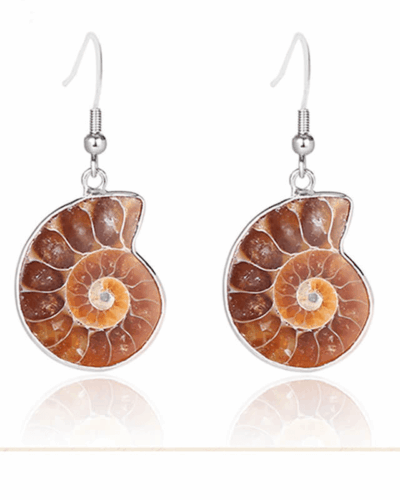 Natural Conch Fossil Earrings Vintage Crystal Earrings Wholesale