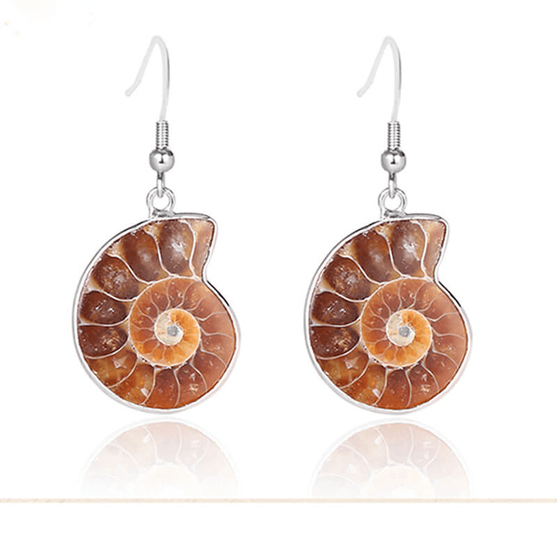 Natural Conch Fossil Earrings Vintage Crystal Earrings Wholesale