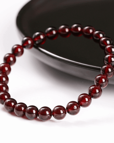 Antique Garnet Bead Bracelet Healing Birthstone