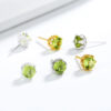 Natural Peridot Stud Earrings Sterling Silver S925 Wholesale
