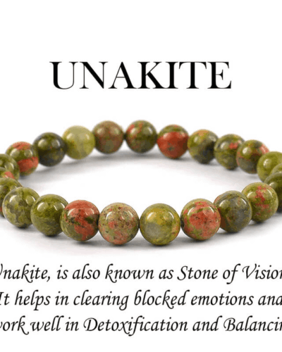Natural Unakite Crystal Bracelet 8mm for Men and Women Wholesale