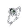 Nature Inspired Moss Agate Engagement Ring Sterling Silver