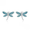 Niche S925 Sterling Silver Dragonfly Earrings Blue SHOW