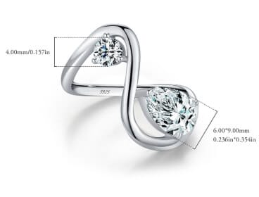 Niche Style 925 Sterling Silver Cubic Zirconia Ring size 5