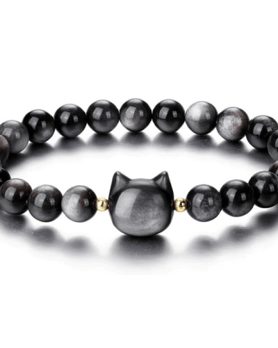 Simple Cat Healing Crystal Bracelets 8mm Unisex Wholesale