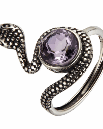 Open Design Adjustable Crystal Ring Exaggerated Snake Ring Unisex Wholesale