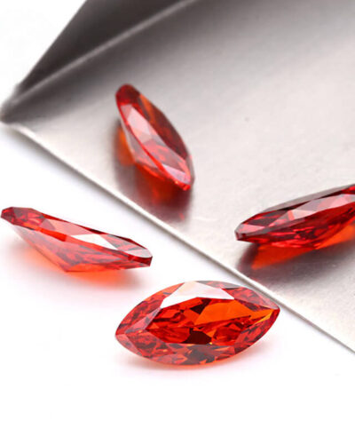 Orange-Red Marquise Cut Moissanite Loose Stones