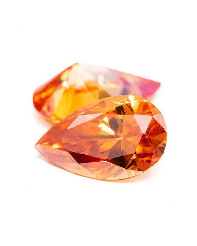 Orange-Red Pear Cut Moissanite Loose Stones Wholesale