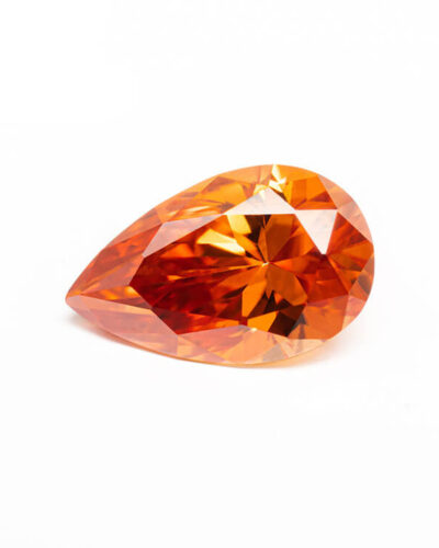 Orange-Red Pear Cut Moissanite Loose Stones Wholesale