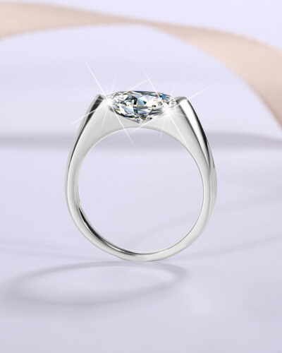 Oval Moissanite Ring with 925 Sterling Silver Wholesale