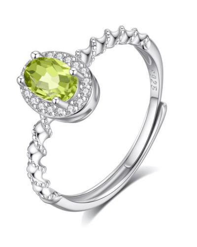 925 Sterling Silver Real Crystal Stone Ring Water Ripple Ring Bulk