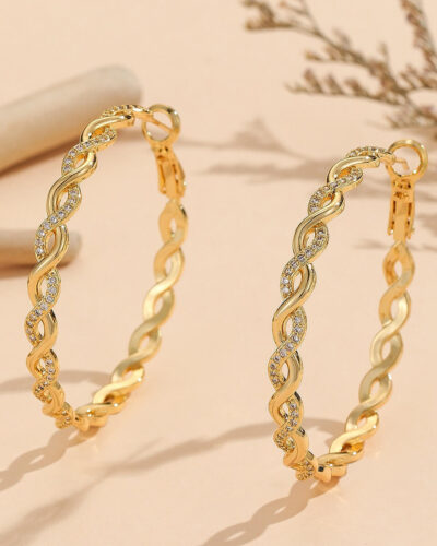 Personalized Sterling Silver Twisted Hoop Earringsの別ビュー