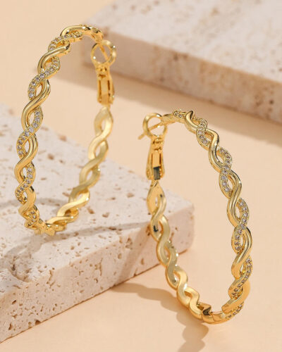 Personalized Sterling Silver Twisted Hoop Earrings