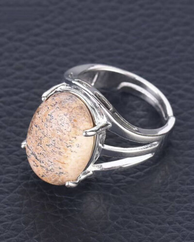 4-Prong Natural Crystal Wedding Rings for Women Wholesale