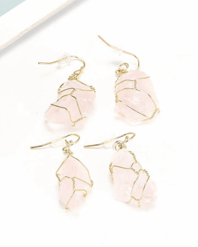 Irregular Natural Quartz Crystal Earrings 4pcs for Women Wholesale