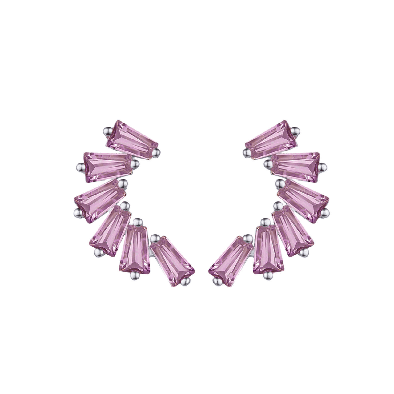 925 Sterling Silver Irregular Crystal Purple Earrings for Her Bulk