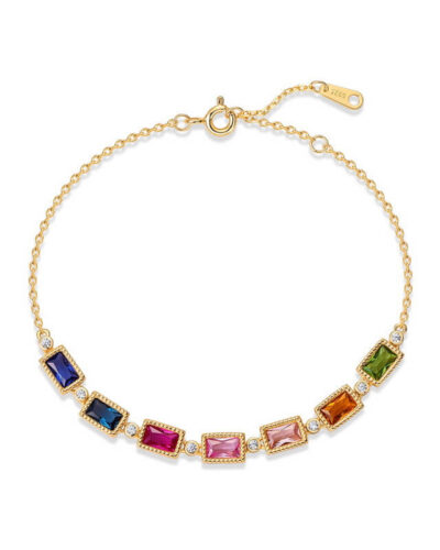 Rainbow 925 Sterling Silver and Gemstone Bracelets Wholesale