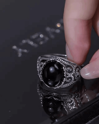 Real Black Obsidian Ring Crystal Ring for Women and Men Wholesale