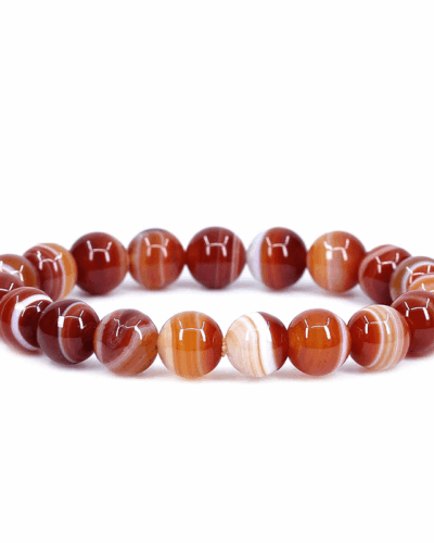 8MM Semi-Precious Gemstone Red Agate Crystal Bracelets Wholesale