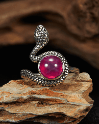 Open Design Adjustable Crystal Ring Exaggerated Snake Ring Unisex Wholesale