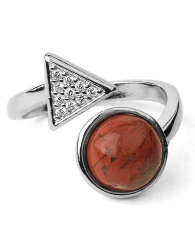 Adjustable Triangle Round Beaded Crystal Ring Unisex Wholesale