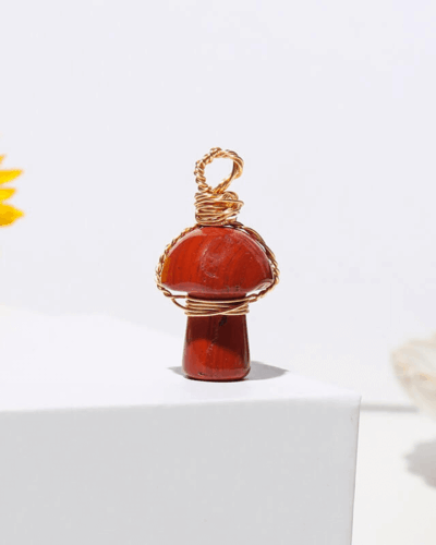 Colorful Mushroom Crystal Pendant Chain Healing Crystal Pendant Bulk