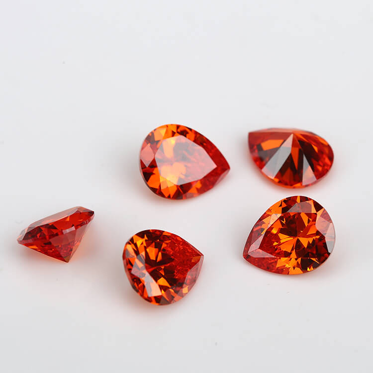 Red Pear Cut Moissanite Loose Stones Wholesale