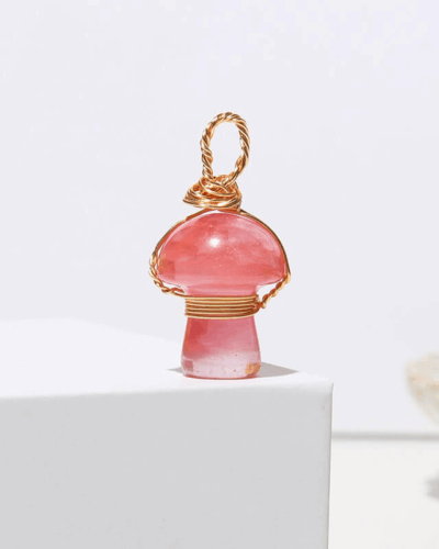 Colorful Mushroom Crystal Pendant Chain Healing Crystal Pendant Bulk