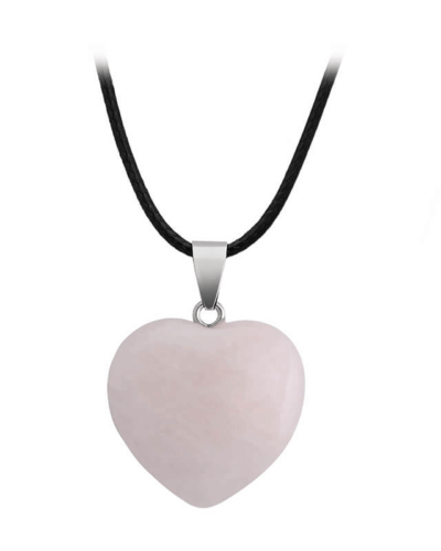 Hand-Carved Heart Shaped Pendant Crystal Necklace Unisex Wholesale